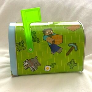 2026 Minecraft Small Metal Tin Mailbox Front Opening NEW Never Used
